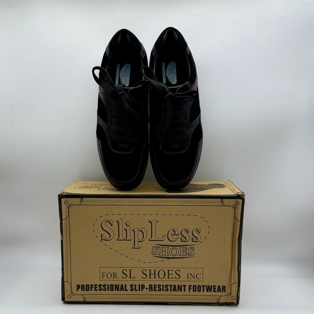 Slipless Shoes‎ Sneakers Men's 7.5 Black 101-02 By SL Shoes